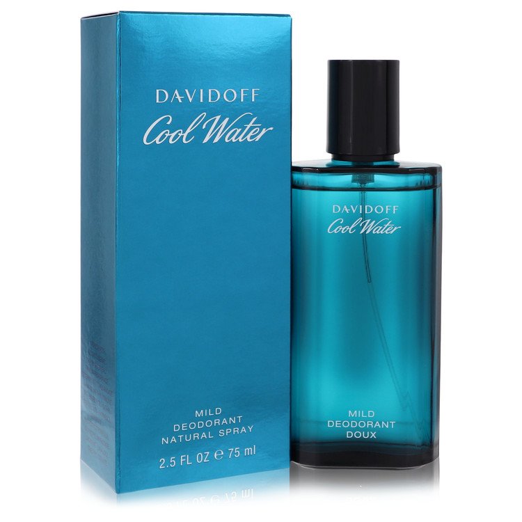 Cool Water by Davidoff Deodorant Spray (Glass) 2.5 oz for Men