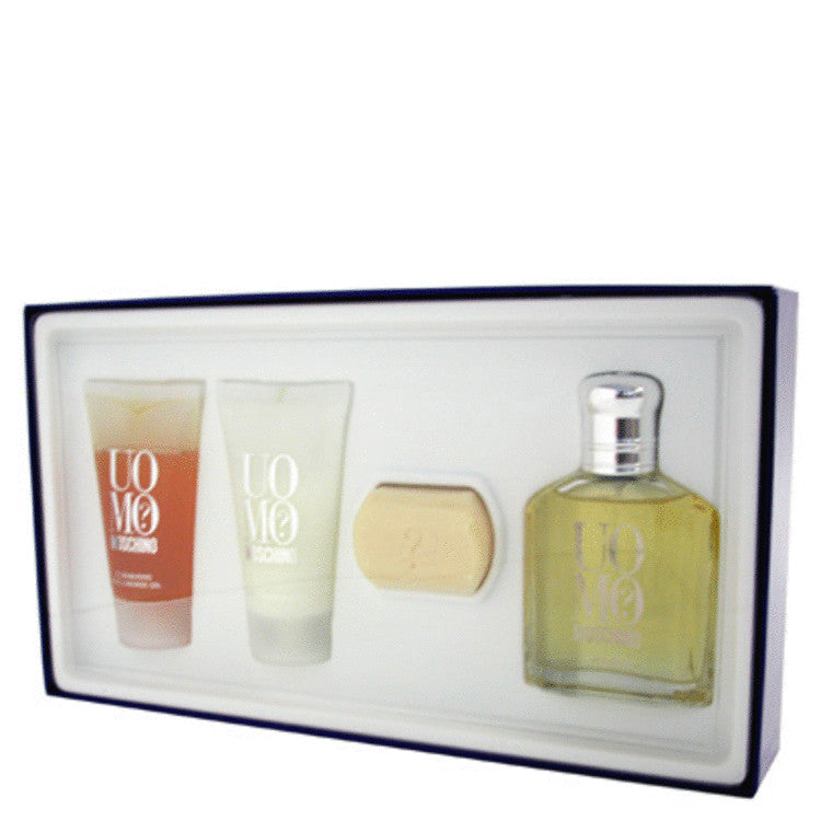 UOMO MOSCHINO by Moschino Gift Set -- 2.5 oz Eau De Toilette Spray + 1.7 oz Gel + .8 oz Soap + 1.7 oz After Shave Balm for Men