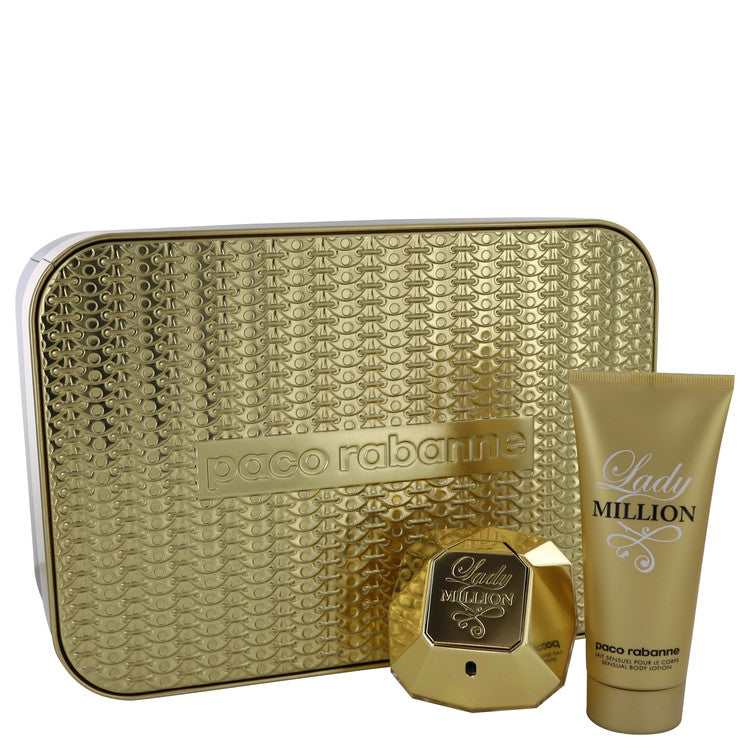 Lady Million by Paco Rabanne Gift Set -- 2.7 oz Eau De Parfum Spray + 3.4 oz Body Lotion for Women