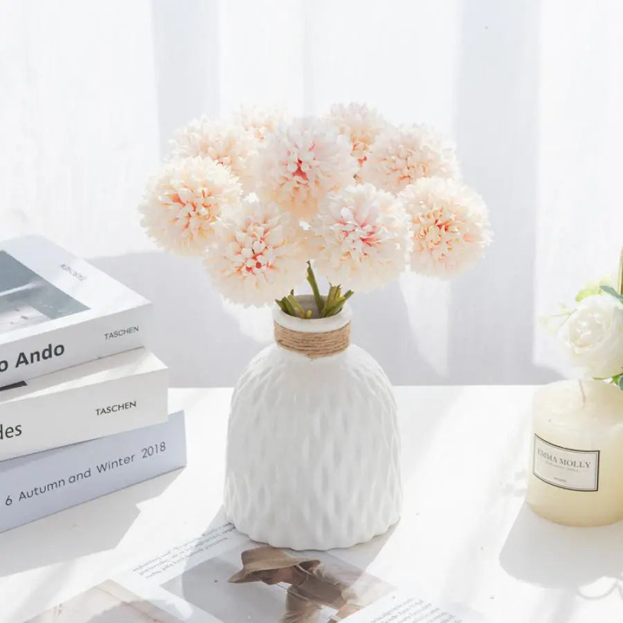 5Pcs Silk Ball Chrysanthemum Wedding Artificial Flower Christmas Decor Vase for Home Scrapbooking