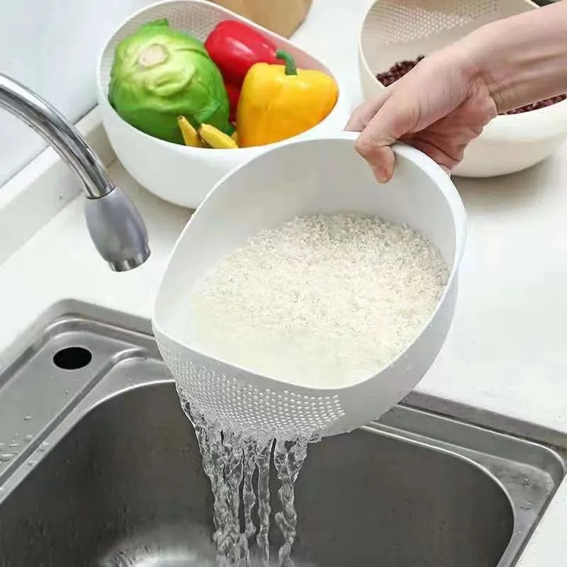 Plastic Colander Kitchen Drain Basket with Handles Rice Bowl Strainer Strainer Basket Sink Drain Kitchen