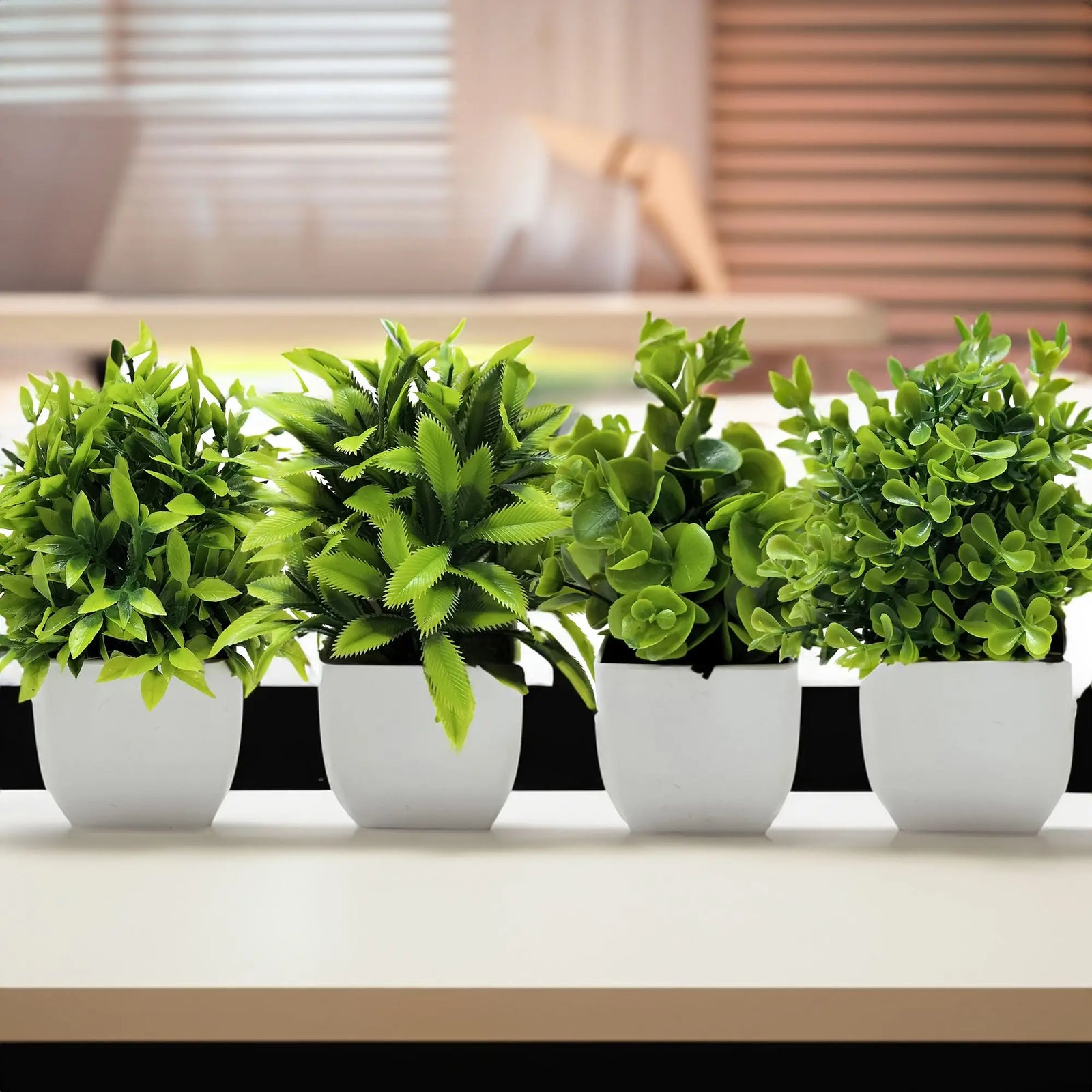 Tree Window Sill Office Table Desktop Decoration Plastic Garden Fake Plant Potted Home Decor