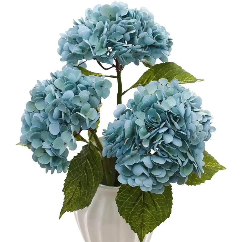 Hydrangea Artificial Flowers Real Touch Latex 19 inch Large Hydrangea for Home Decoration