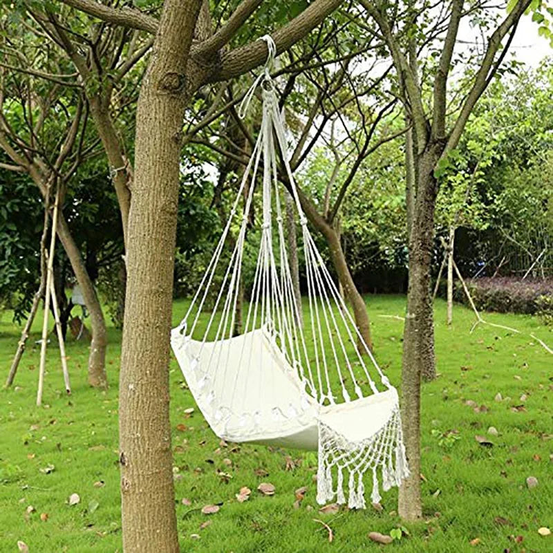 Garden Dormitory Bedroom Beige Knitted Rope Autumn Table Chair Home Decoration Hanging Chair