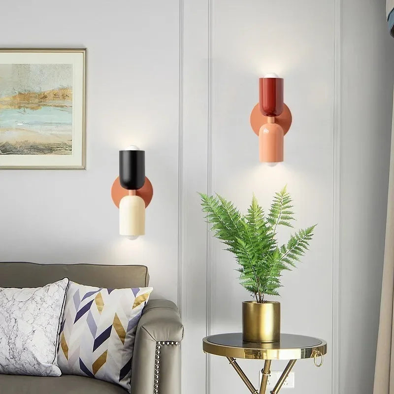 Nordic LED Wall Lamps Modern Minimalist Cream Double Head Lights Home decore
