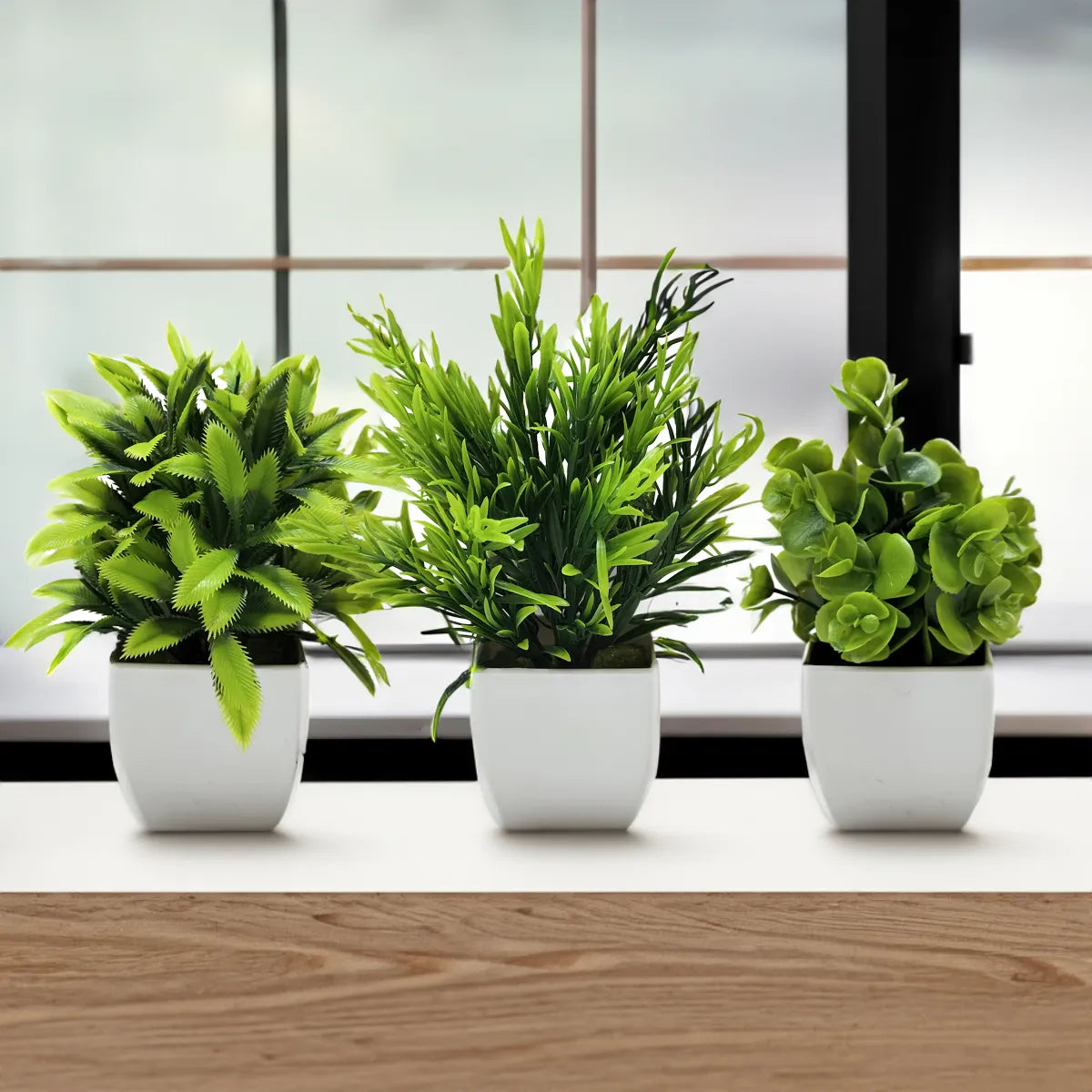 Tree Window Sill Office Table Desktop Decoration Plastic Garden Fake Plant Potted Home Decor