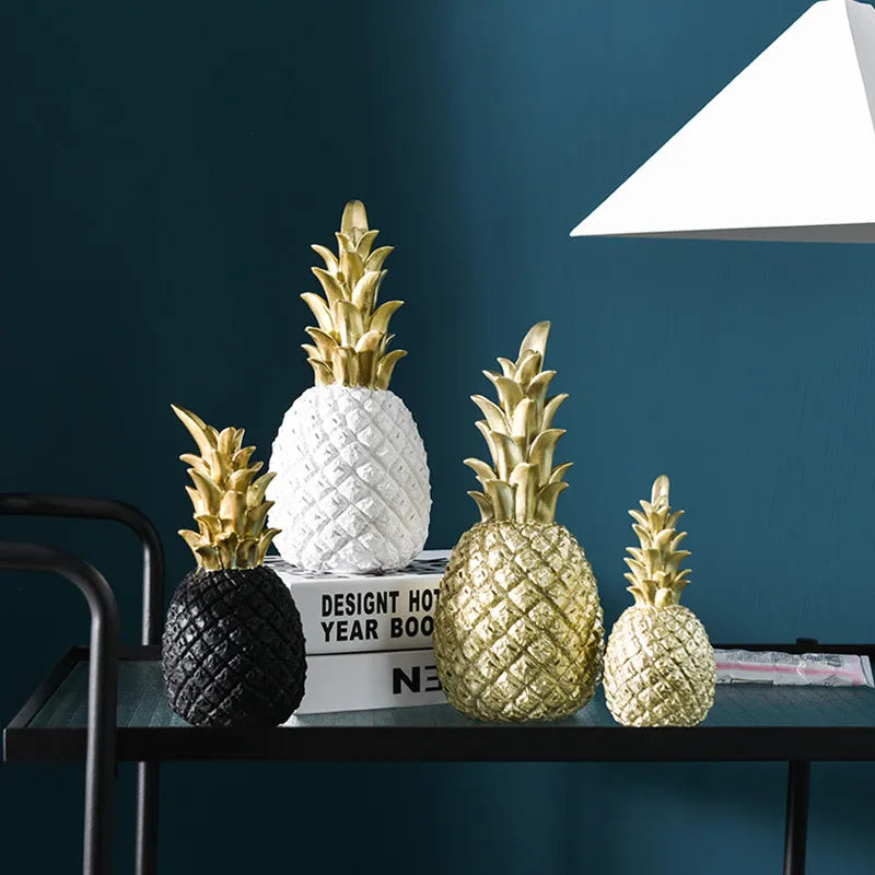 Style Resin Gold Pineapple Home Decor Cabinet Window Display Craft luxurious Table Home Decoration