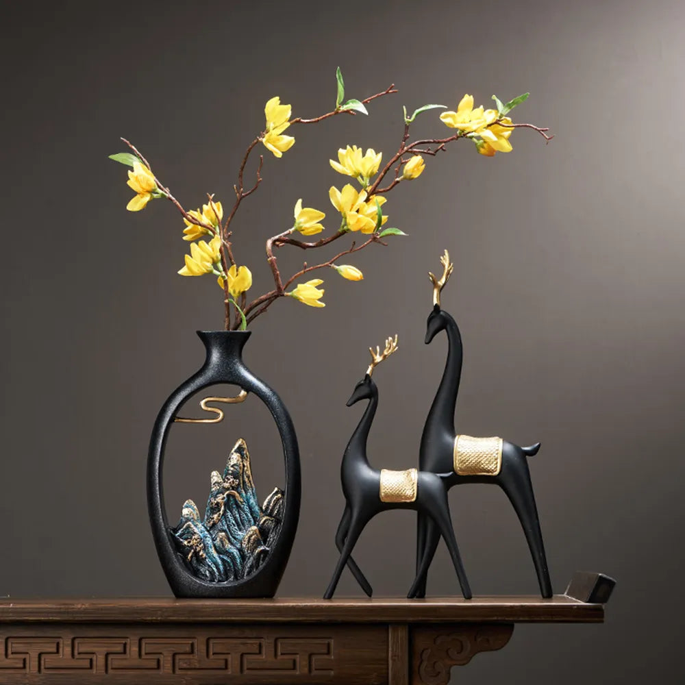 Creativity Japanese style wealth vase office Living room desktop decoration vases for home decor